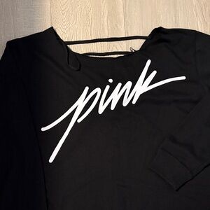 PINK Victoria's Secret Black Sweatshirt with White Logo